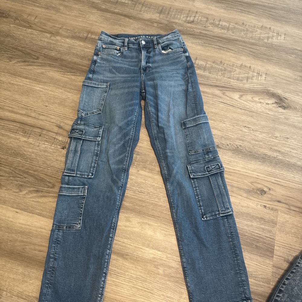 Women's Blue Cargo Jeans American Eagle NWOT